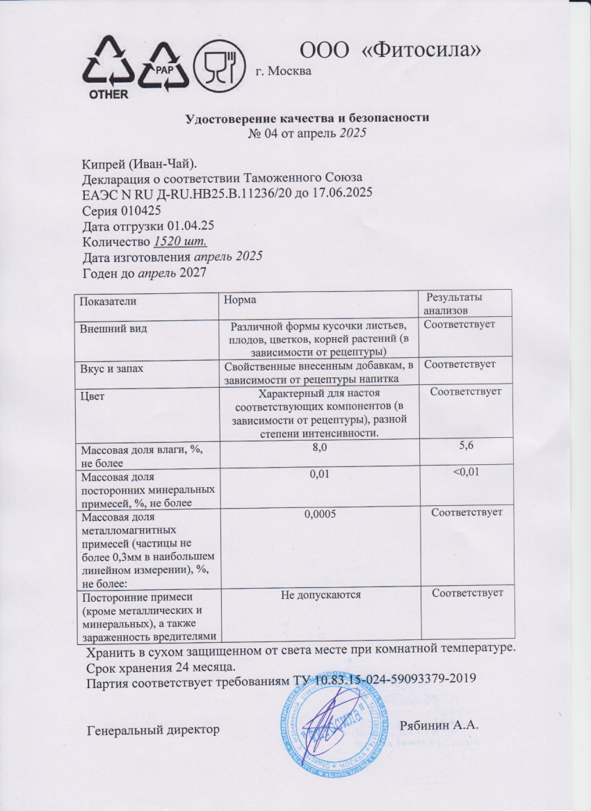 Паспорт №010425